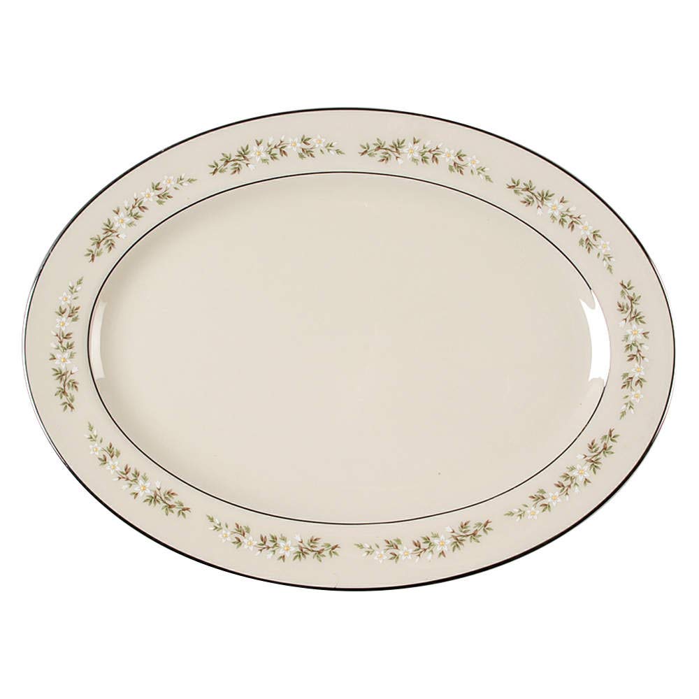 Lenox Brookdale plat ovale de 13.625 pouces en porcelaine de table