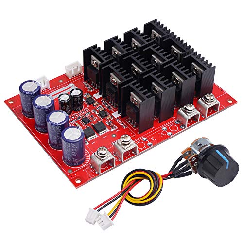 Motor Speed Control Board, DROK DC 10-50V 60A High Power Motor Speed Controller PWM HHO Driver Controller Module 12V 24V 48V 3000W Extension Cord with Switch