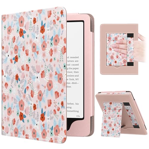 Image of MoKo Case for 7 inch /6.8 inch Kindle Paperwhite(12th /11th Generation-2024 /2021) and Kindle Colorsoft Signature Edition, Slim PU Shell Cover Case with Auto-Wake /Sleep for Kindle Paperwhite 2024, Spring Pink