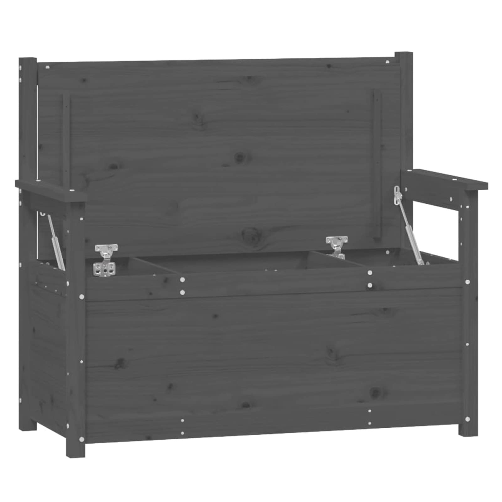 Festnight Sitzbank mit Stauraum Holz Truhenbank Holz Gartenbank Kissenbox mit Stauraum Holzbank Truhenbank Sitztruhe Balkon Sitzbank Grau 112,5x51,5x96,5 cm