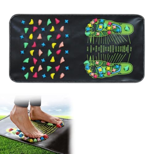 KUIRUNRX® Tappetino per Riflessologia, Con Numerosi Punti di Massaggio, Per Massaggio ai Piedi con Pietre di Riflessologia Massaggio ai Piedi con Ciottoli per Agopuntura per Bagno