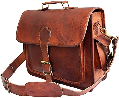 URBAN CRAFTS GALLARY Real Leather Small Vintage Handmade Craft 16 Inch Shoulder Crossbody Sling Bag Brown Satchel Bag Gifts Summer Sale