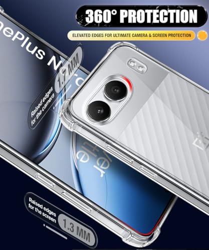 Image of WOW IMAGINE Ultra-Hybrid Crystal Clear Back Case for 1+ OnePlus Nord 4 5G | Shockproof Design | Camera Protection Bump | Hard Clear Mobile Back Cover with Cushioned Edges - Transparent
