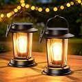 Solar Lanterns Outdoor Waterproof, Bright Hanging Solar Lights for Outside, Upgraded Lanterns Solar Powered Lighting for Garden Patio Porch Tree Decor (Warm Light, 2 Pack)