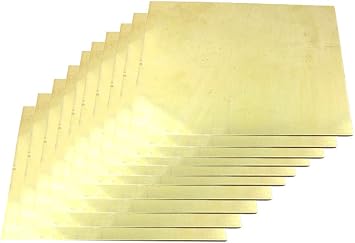 Brass Sheet Metal Raw Materials 50x50mm 10PCS-Thickness 3mm