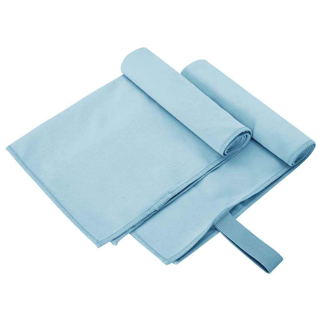 Sporthandtücher 2 Stück Blau 50 x 30 cm aus Polyester und Polyamid, schnelltrocknend, saugstark, weich, ideal für Fitnessstudio, Sauna, Schwimmbad und Wellness