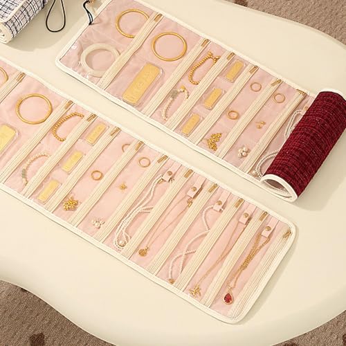 Portátil estuche de joyería de 10 pulgadas en terciopelo suave 7