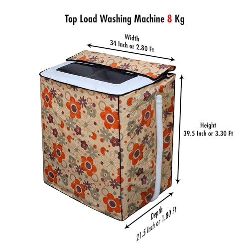 Image of DREAM CARE Waterproof & Dustproof Washing Machine Cover Top Load & Semi Automatic Suitable for 8 kg, 8.2 kg, 8.5 kg (89 x 99 x 55 cms)