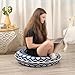 LOVMOC 32 inches Meditation Floor Cushion for Adults, 2 Pack Round Large Thick Floor Pillow, Memory Foam Filling, Navy Blue