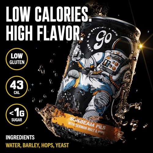 Image of Go Brewing Sunbeam Pils, NA Beer, 12 Pack (12 oz) | Small-Batch Craft Brew, Low-Calorie, Classic Ingredients, Bold Smooth Finish, Any Occasion