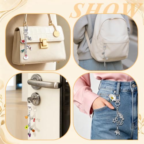 Image of Wurosi 24 Sets Keychain Making Kit for Bag Charm with Package,Silver