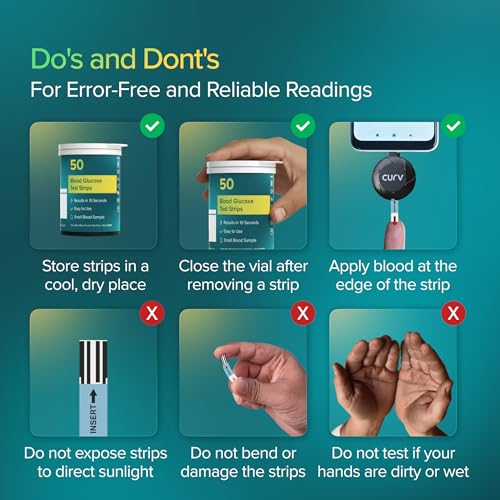 Image of BeatO Curv Glucometer Test Strips for Glucometer Machine | Sugar Test Strips | Blood Glucose Test Strips (50 Foil Test Strips Only)