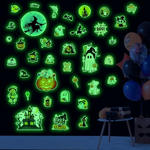 Stickers de pared de Halloween que brillan en la oscuridad