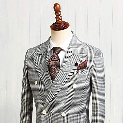 Men's Suit Plaid Two Button Jacket&Pants4