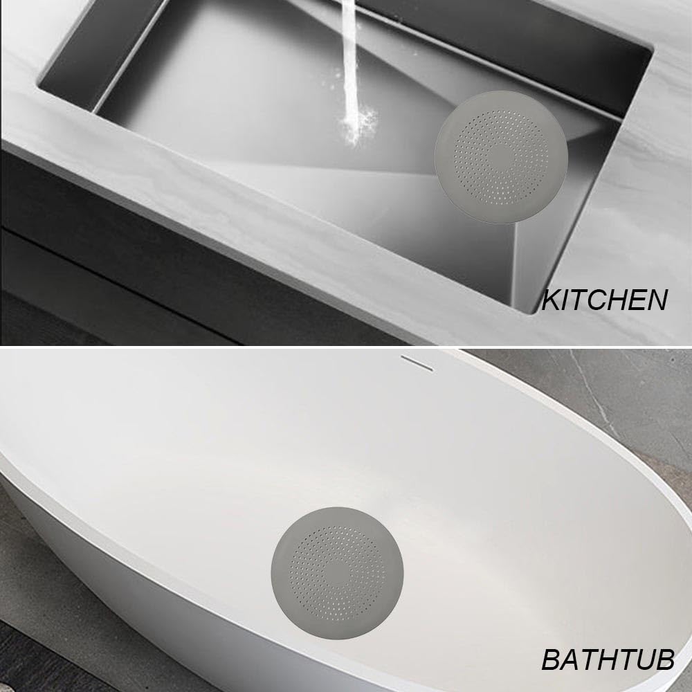 Abfluss-Haarfänger 2 Stück – Silikon, Faltbar, Für Dusche, Badewanne, Waschbecken (gelb/grau)