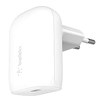 Belkin Caricabatteria da parete USB-C con PPS (30W), certificato USB-IF, ricarica rapida PD 3.0, caricatore USB C per iPhone 16, 15, 14, Galaxy S24, S23, Plus, iPad, Tab S7, AirPods e MacBook Air