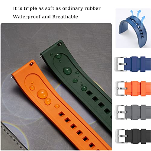 Niziruoup Watch Band Quick Release Fluororubber 19Mm 20Mm 21Mm 22Mm Soft Durable Universal Fkm Rubber Replacement Band Strap For Men Women #TOP3