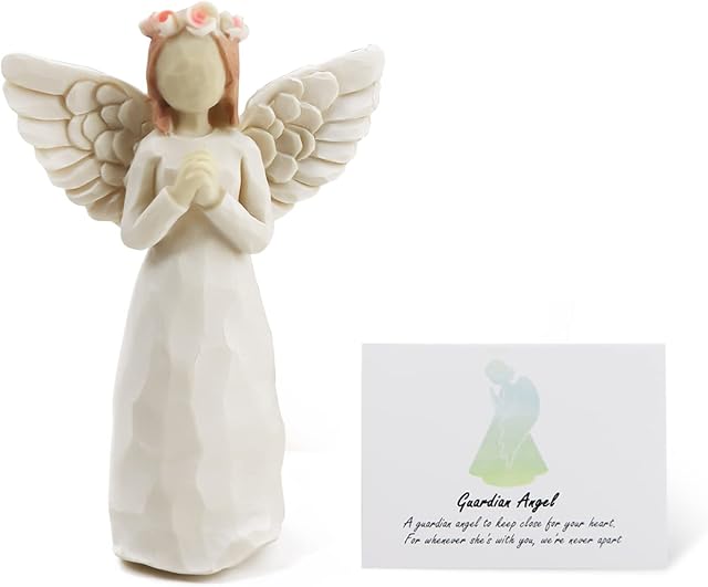 Prayer Angel Guardian Angel Figurine Sculpted Hand-Painted Figure Praying Angel, Encouragement Present Gift for Christmas to Show Love, Sympathy, Gratitude, Prayer