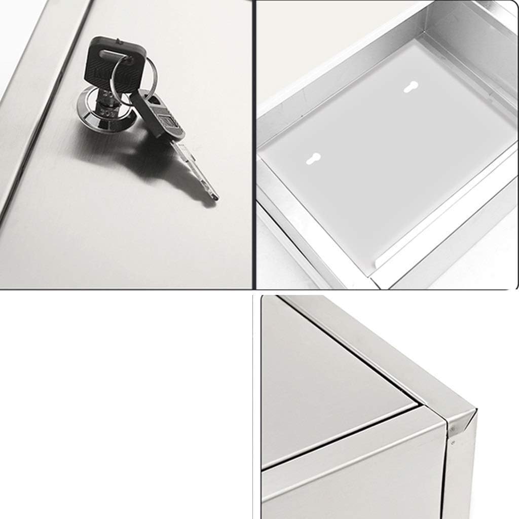 HBJWOV Stainless Steel Outdoor Waterproof Suggestion Box, Home Message Wall Mounted with Lock