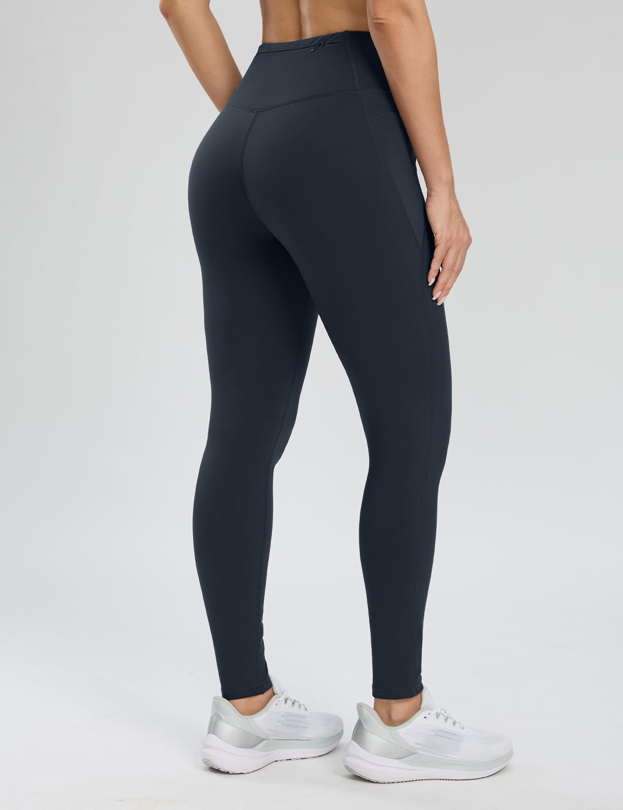 Seamaid Leggings da donna foderati in pile da 68,6 cm, impermeabili, termici, invernali, per corsa ed escursionismo, con tasche, a vita alta
