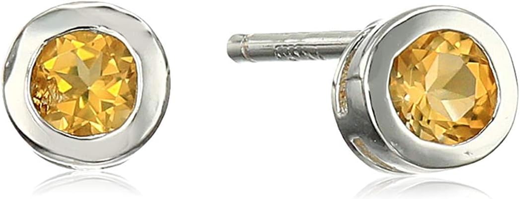 MORGAN & PAIGE .925 Sterling Silver 18K Gold or 14K Rose Gold or Rhodium Plated Dainty Birthstone Petite Stud Earrings and 16" Pendant Necklace Jewelry Set - Stud Earrings and Necklaces for Women