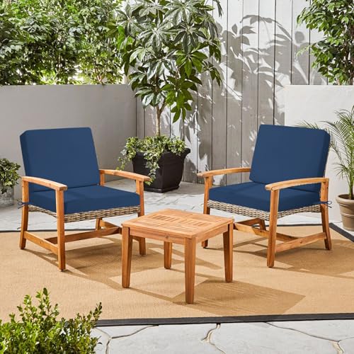 Image of Deep Seat Patio Cushions Set of 2, 24x24 Inch Waterproof & Fade Resistant Outdoor Chair Cushions, Thick Padded Replacement Sofa Cushions for Garden Yard Furniture