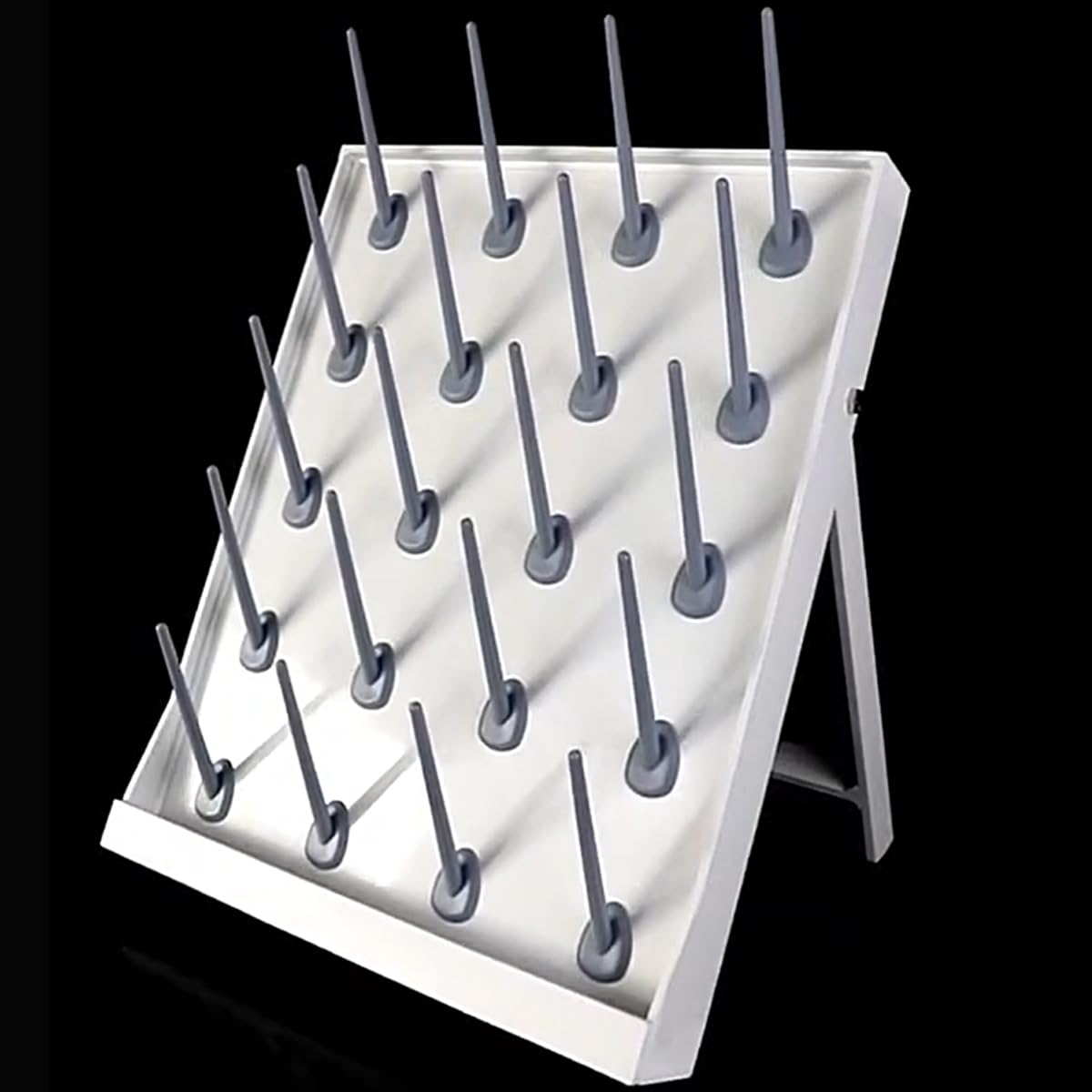 Estante de secado de laboratorio con soporte, estante de secado de cristalería extraíble, estante de drenaje de drenaje de laboratorio de escritorio, equipo de limpieza de utensilios (20pegs)