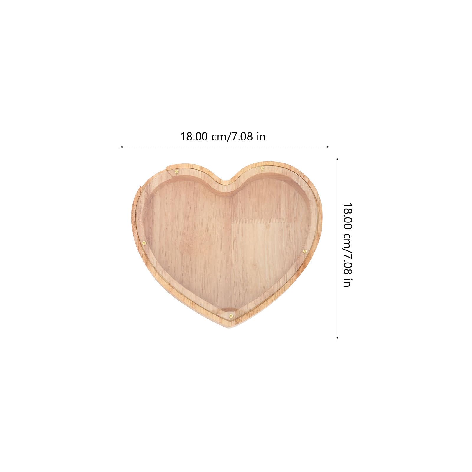 BESTonZON Creative Heart Shaped Piggy Bank Saving Box Brown Decorative Money Box for Home Tabletop Ideal for Kids and Adults Savings and Decoration - Image 2
