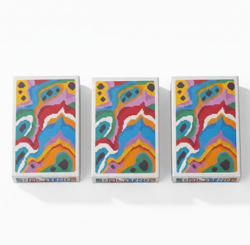 Set of 3pcs Balatro Playing Cards Deck, Premium Joker-Themed Card Set, 300gsm Art Paper, Multi-colour, 9×6 cm, Standard Poker Size, Gift Set for Adult Card Game Enthusiasts (3)