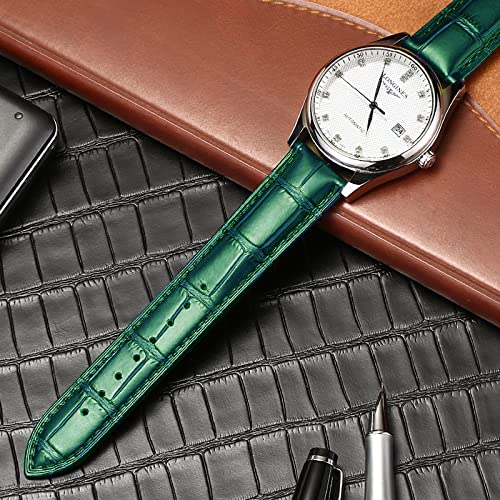 Image of Moran Quick Release Leather Watch Band 18mm 19mm 20mm 21mm 22mm 23mm 24mm Replacement Calfskin Strap for Men Women