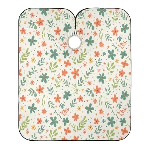 Capa profesional impermeable para cortar cabello Doodle Floral con cierre ajustable de broche para estilismo y peluquería miniatura 2