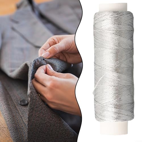 Hilo para coser plateado brillante 200 m poliéster miniatura 5