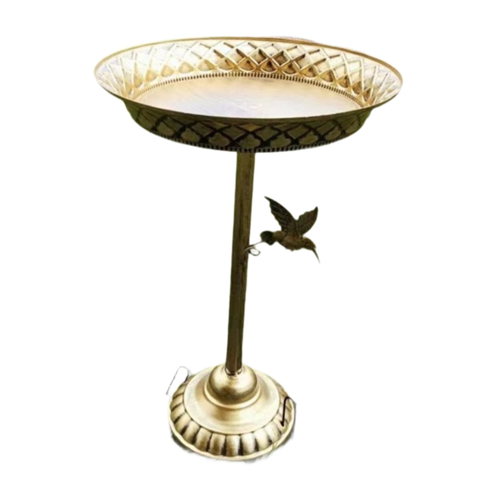CALANDIS™ Bird Bath Drinker Plate with Stand Metal Garden Birdbath for Home Yard Patio Gold | Birdbaths | Bird & Wildlife Accessories | Yard, Garden & Outdoor Living-image-13