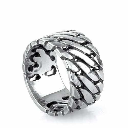 HIJONES Joyas Hombre Tela Cruzada Punk Europeo Titanio Anillos De Acero Tamaño 26 HIJONES Joyas Hombre Tela Cruzada Punk Europeo Titanio Anillos De Acero Tamaño 26