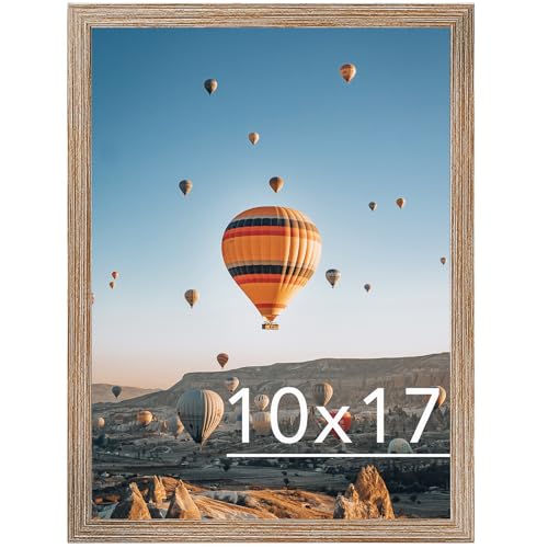 Image of JCJMY 10x17 Picture Frame Rustic Brown for Poster Photo Picture, Horizontal and Vertical Formats for Wall Hanging, 10 x 17 Wall Gallery Poster Photo Frame for 10 by 17 Photos Posters, Rustic Brown