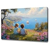 [Décoration murale moderne de plage] - Cette peinture murale sur le thème de la plage apporte la tranquillité du bord de mer directement sur vos murs. Les vagues douces, le sable doux et la clarté créent une atmosphère paisible et relaxante