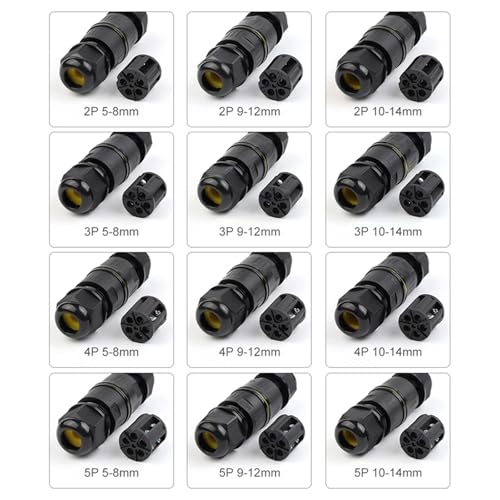 Cable conector IP68-M25 estanco de 4 pines y terminal de tornillo para manguera de 9-12mm 4