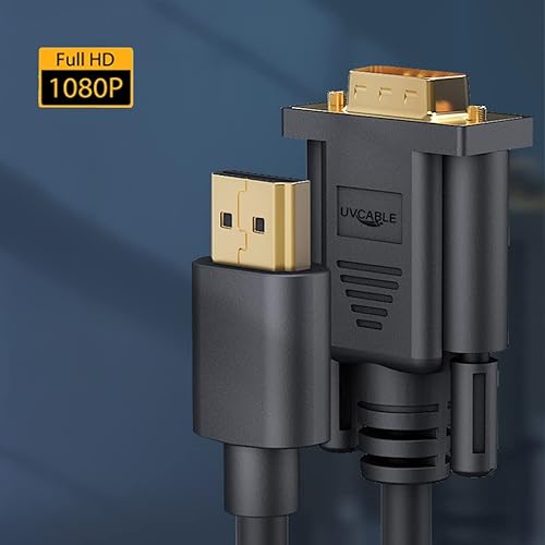 Miniatura 7 de Cable HDMI a VGA de 3.3 pies, adaptador de cable de monitor HDMI a VGA chapado en oro, cable de 3.3 pies para computadora, escritorio, laptop, PC,