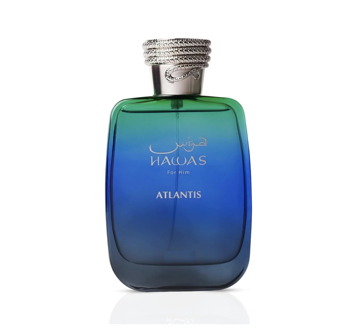 Hawas Atlantis Eau de Parfum 100 ml, Perfume Árabe Unisex de Larga Duración, Incluye Atomizador Recargable, Fragancia Marina‑Fresca con Toques Cítricos y Amaderados, Perfume de Lujo (Atlantis)