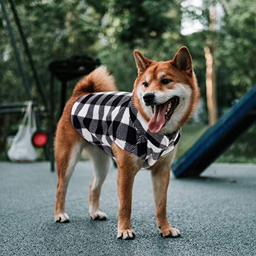 Asenku ASENKU-DOG PLAID SHIRT BLACK XXS Dog Sweater, Plaid Dog Fleece Vest thumb #5