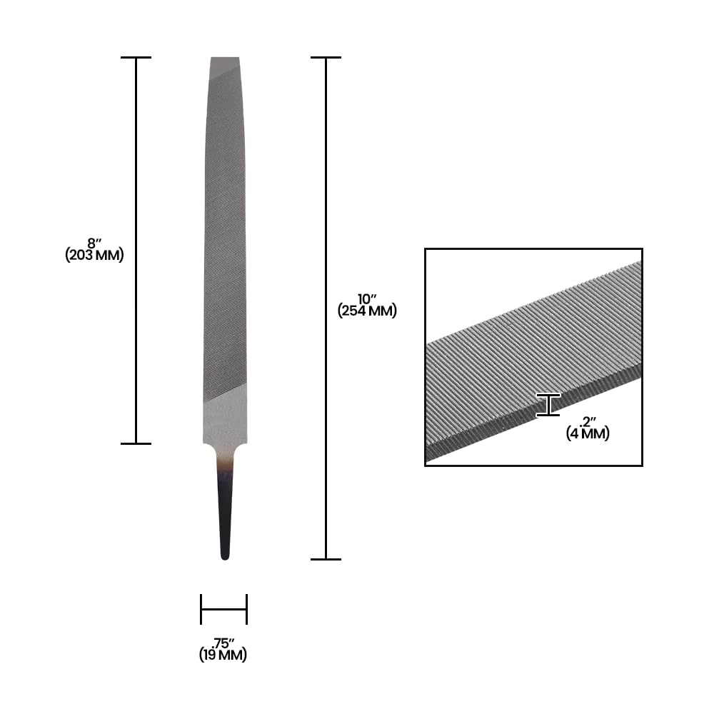 Zenport AGF200 Mill Bastard pilnik, 20 cm, szary - 3 szt