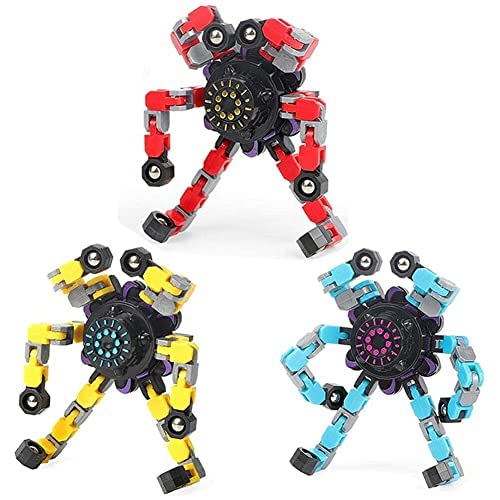 3-Pack Fingertip Spin Top Toy-Sensory Hand Fidget Spinner-DIY Deformable Stress Relief Toy-Transformable Creative Mechanical Top Gyro Toy for Kids &Adults 3-Pack Fingertip Spin Top Toy-Sensory Hand Fidget Spinner-DIY Deformable Stress Relief Toy-Transformable Creative Mechanical Top Gyro Toy for Kids &Adults