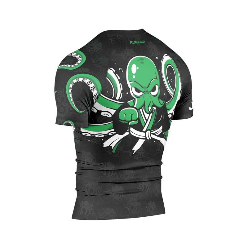 Octopus Men's MMA Short Sleeve Rash Guard – Compression Base Layer Shirt for Jiu Jitsu, Grappling, BJJ4