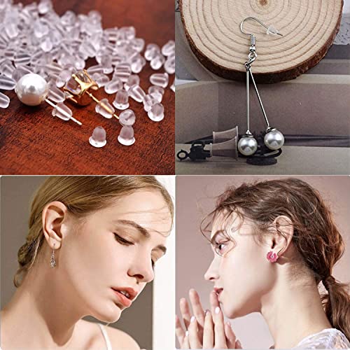 Ohrring Verschluss Silikon Ohrring Stopper Ohrring Stecker Verschluss Kunststoff Ohrringe Rücken Stopper Silikon für Ohrringe (500 Stück,Größe 4 * 4 mm)