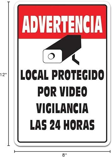 Miniatura 4 de Vídeo VIGILANCIA Signo Propiedad protegida 24 horas advertencia de protección de seguridad | Interior/Exterior | Altura de 12" | Señal de