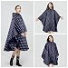 SOPPY Regenmantel für Frauen, Langer Regenponcho wasserdichte Regenbekleidung Regenjacke Winddichte Regencape Raincoat Regenschutzbekleidung mit Pattentasche Kapuze Tunnelzug, Blauer Punkt