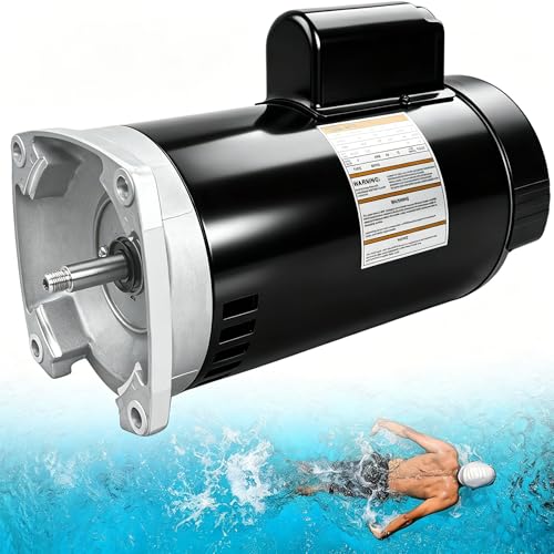 ATRACYPART 2HP Pool Pump Motor 56Y Square Flange 230V 3450 RPM Replacement for B2855 & B855 Compatible with Century/A.O. Smith for Above-Ground & In-Ground Pools