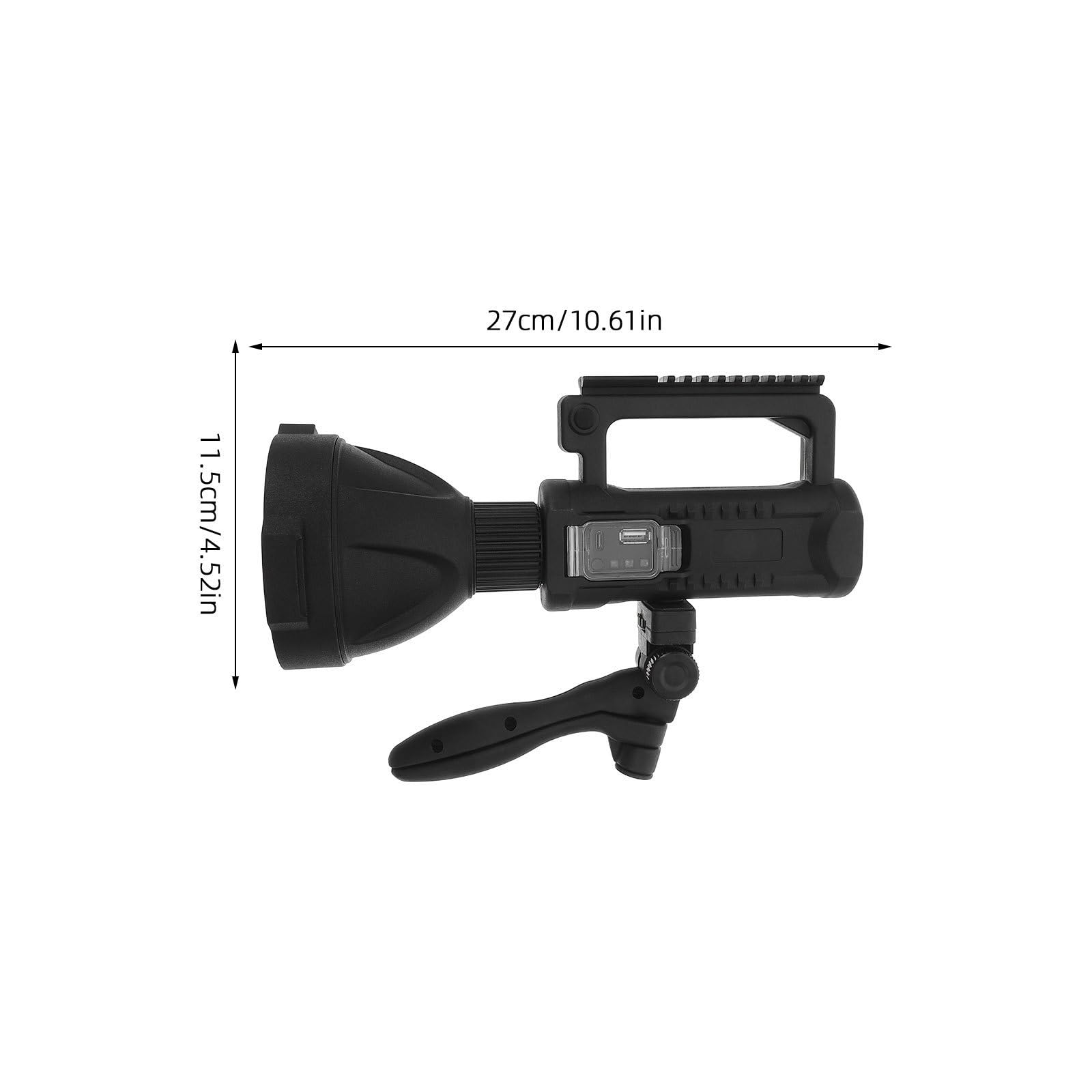 VALICLUD Torcia LED Ricaricabile USB 8000mah Nero Resistente per Caccia e Backpacking Luce Emergente Portatile ad Alta Potenza