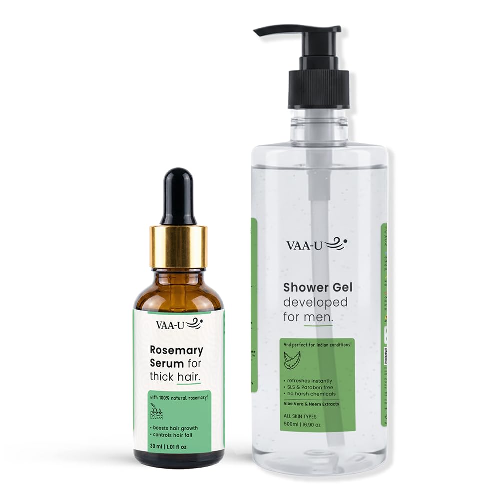 Aloe Vera Neem Shower Gel (500ml) & Rosemary Hair Serum (30ml) | Refreshing Body Care | Gentle Cleansing | Daily Hair Care | Scalp Nourishment | Lightweight Formula | Combo Pack-image-46