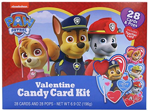 Nickelodeon Paw Patrol Valentines Day Card Exchange Kit with Lollipops, 28 Count